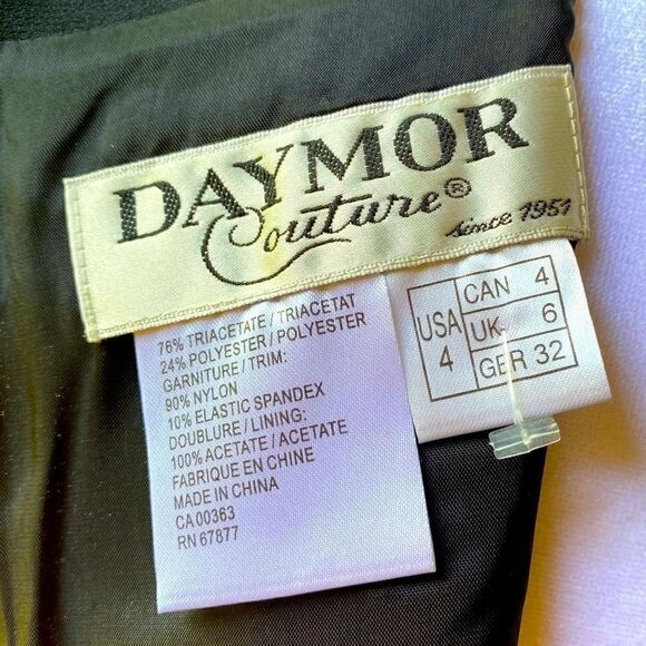 DAYMOR COUTURE JET BLACK TWO PIECE / SHORT SLEEVE LBD & TAILORED JACKET 4 - Picture 16 of 16